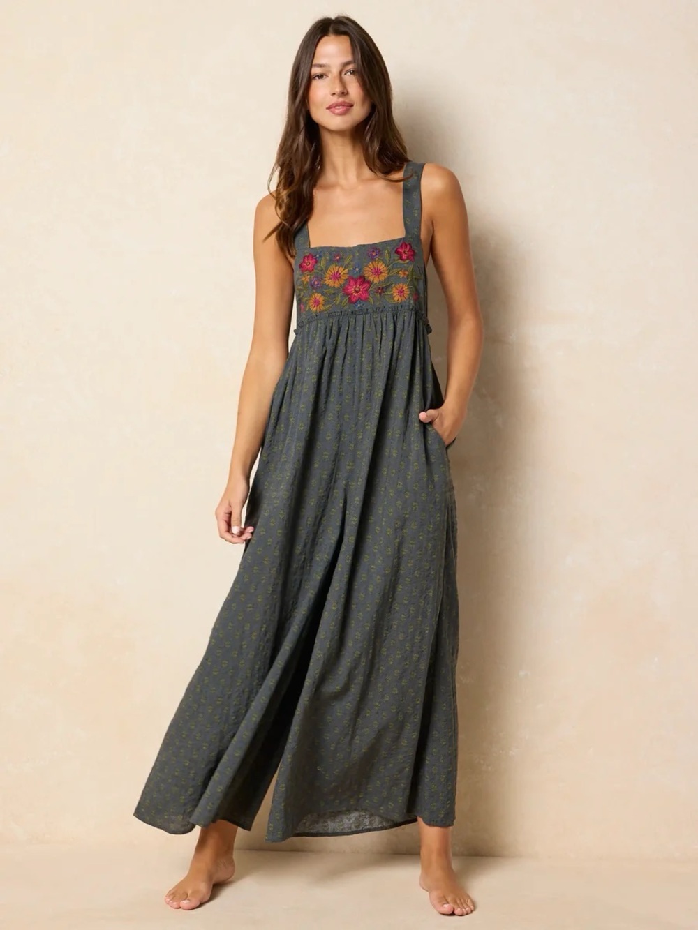 NATURAL LIFE Olive Gabi Embroidered Jumps Floral Embroidery Small New - Picture 4 of 7